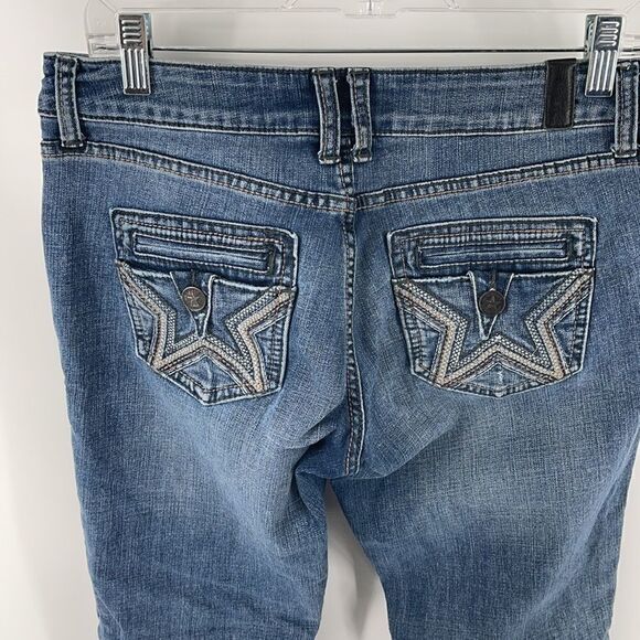 People’s Liberation cropped ankle crop skinny jeans embroidered denim pants 7 8 - Picture 8 of 15